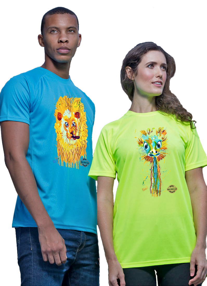 Adult T's 2 models Lion & Ostrich